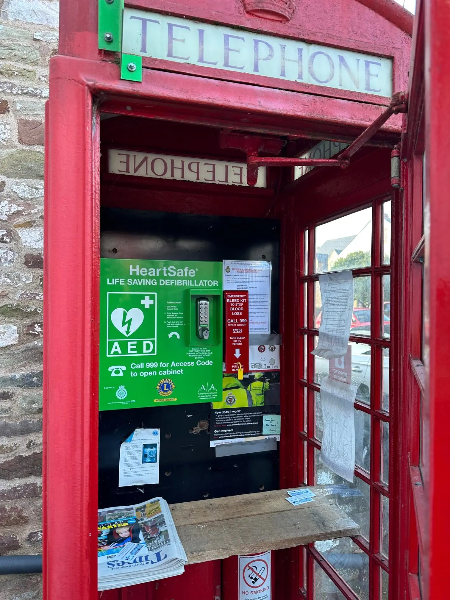 Telephone Box (adjacent to White Hart Inn)