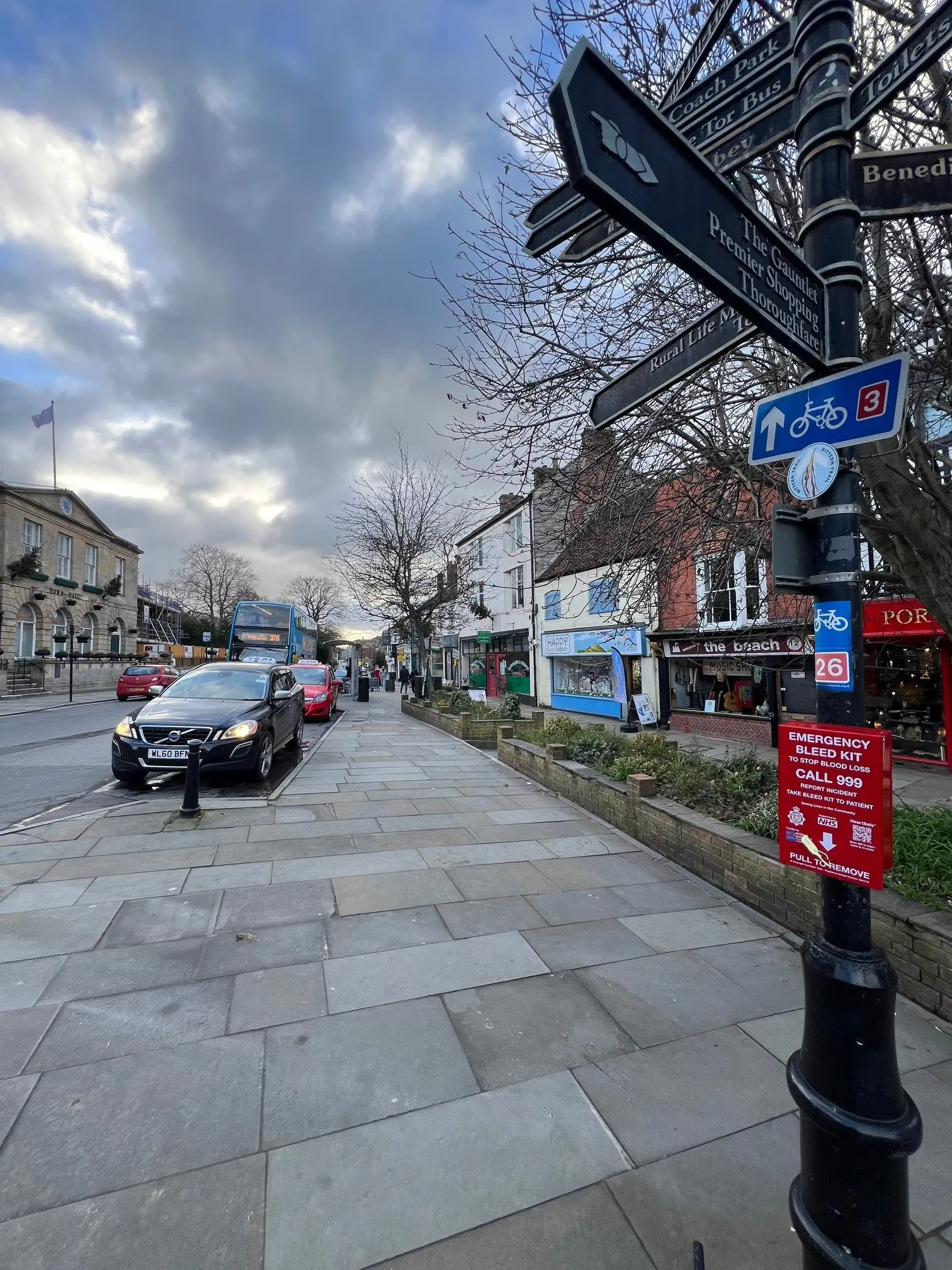 Lamppost on junction of Market Place with Benedict Street (o/s number 16)