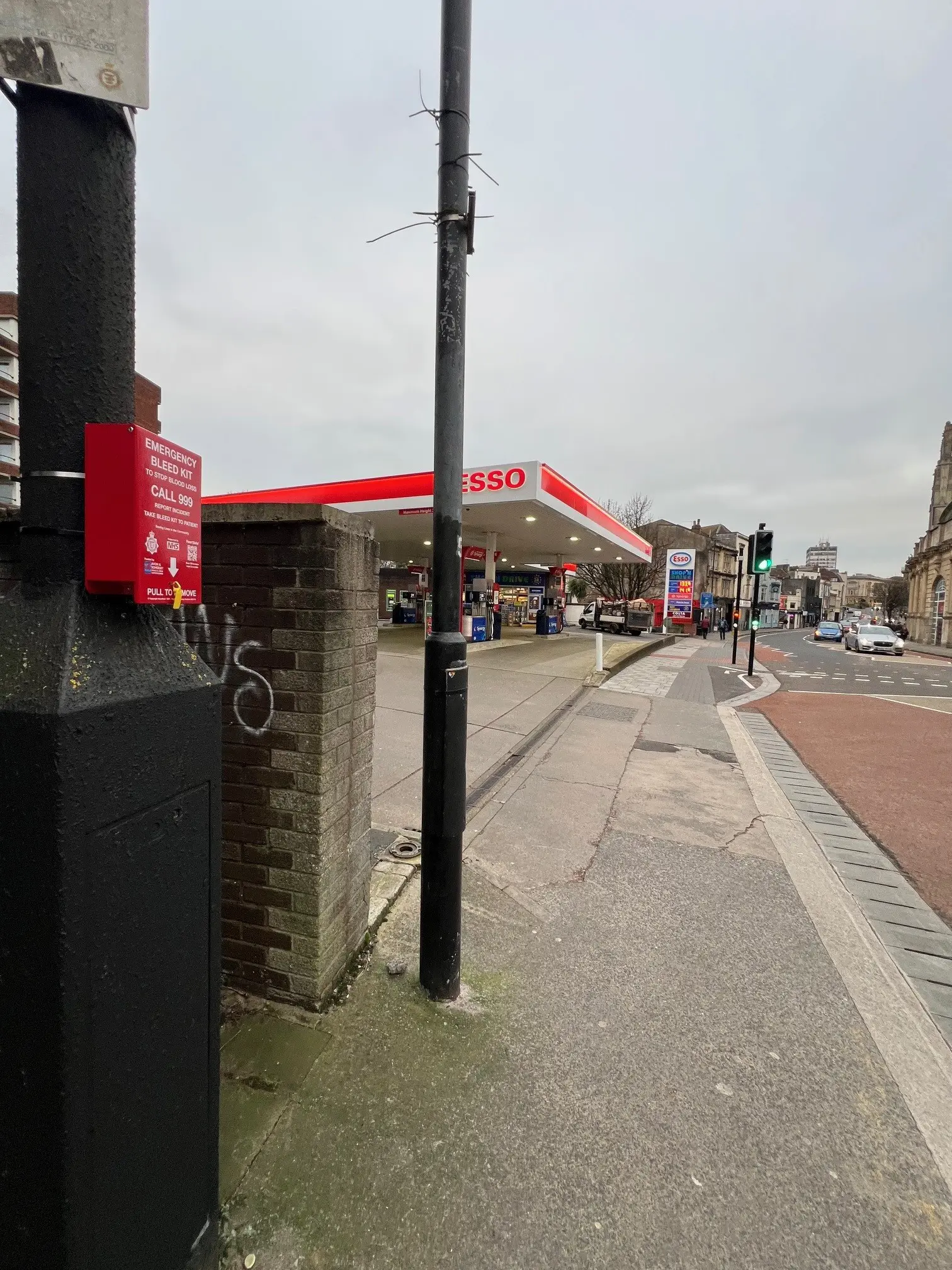 Entrance to Esso petrol station