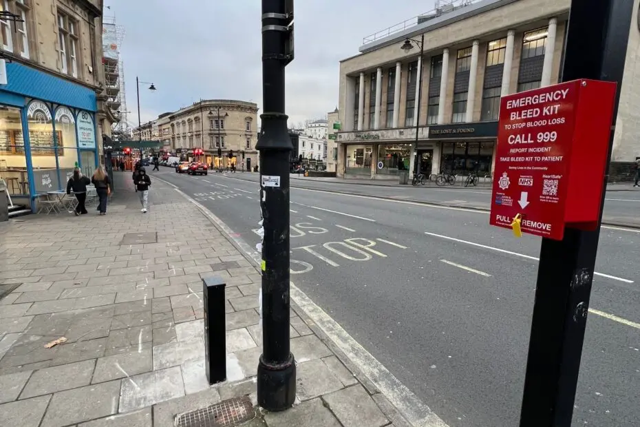 Lamppost outside Cafe Nero