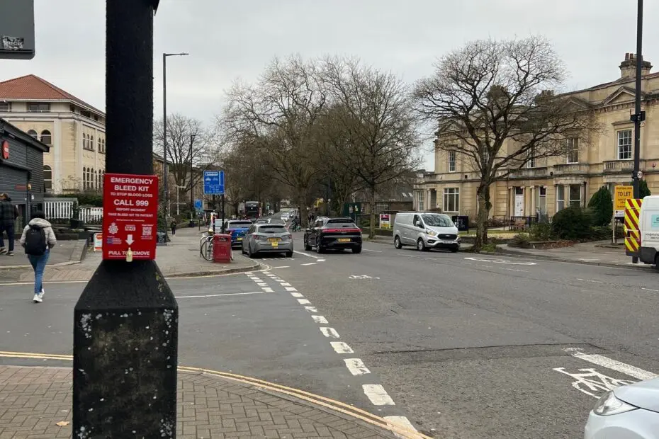 Lamppost outside number 51 Whiteladies road