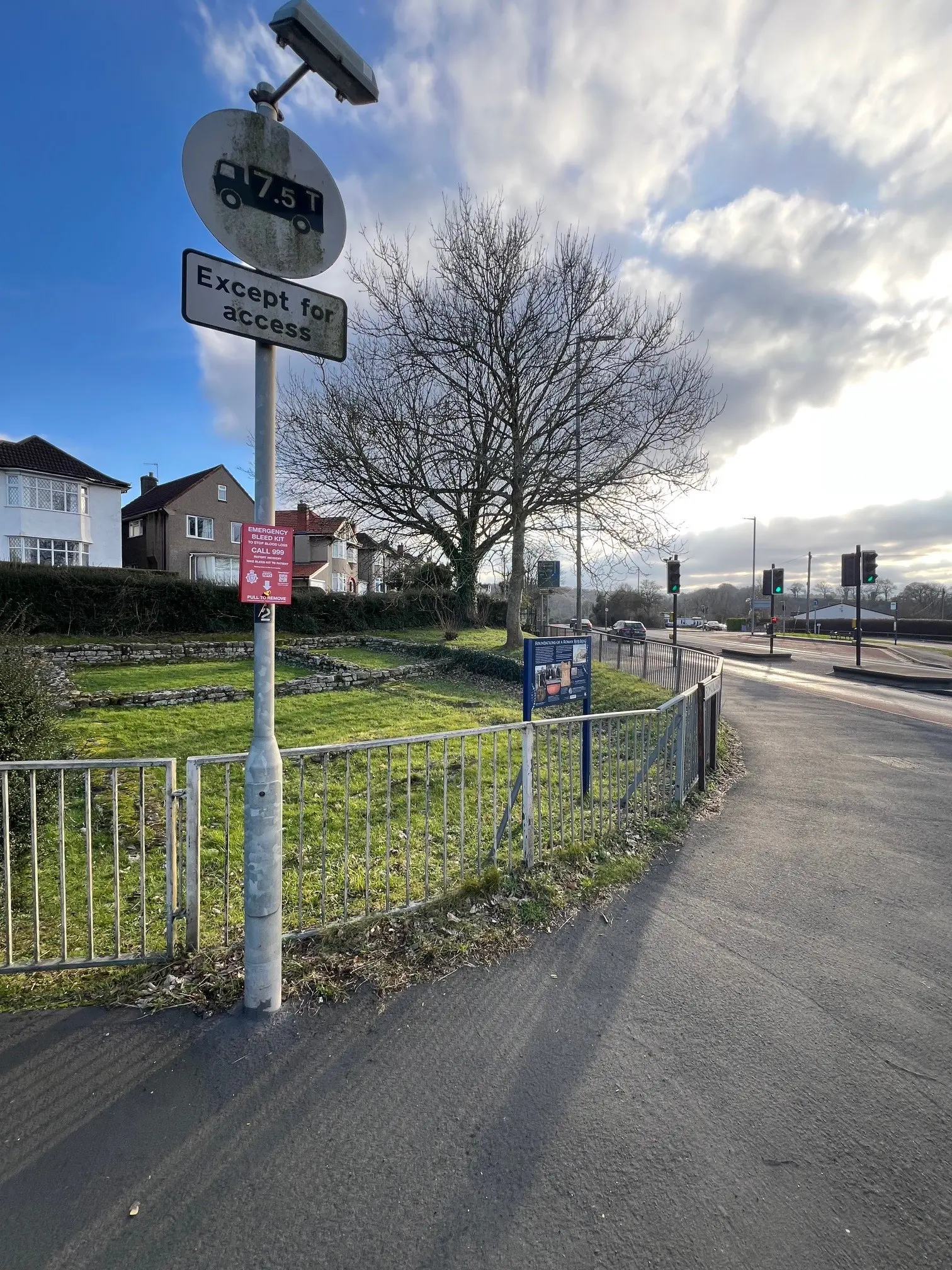 Lamppost Roman Way junction A4 Portway