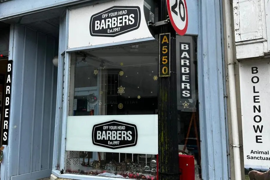Helston - outside Off Your Head Barber Shop