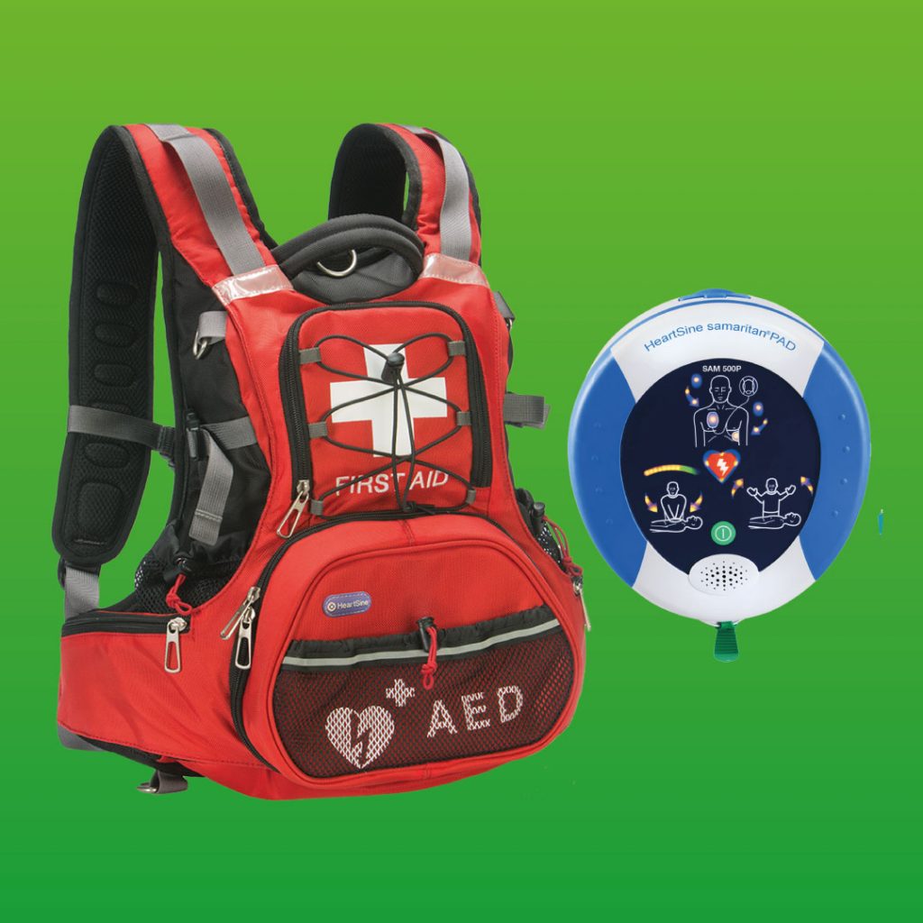 HeartSafe Rucksack And HeartSine Defibrillator