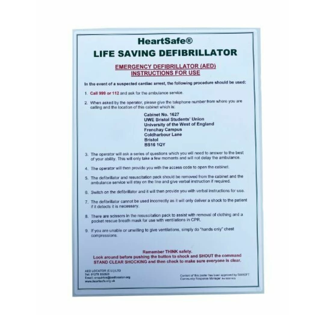 HeartSafe Life Saving Defibrillator Instructions