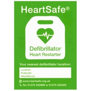 Heartsafe Defibrillator Locator Sign