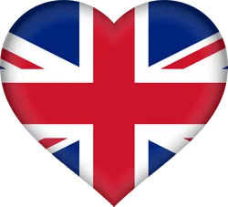 English flag in the shape of a heart
