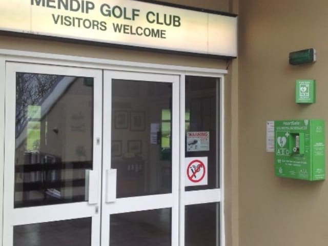 External Defibrillator at Mendip Golf Club