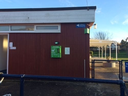 External Defibrillator at Swanage Bowls Club