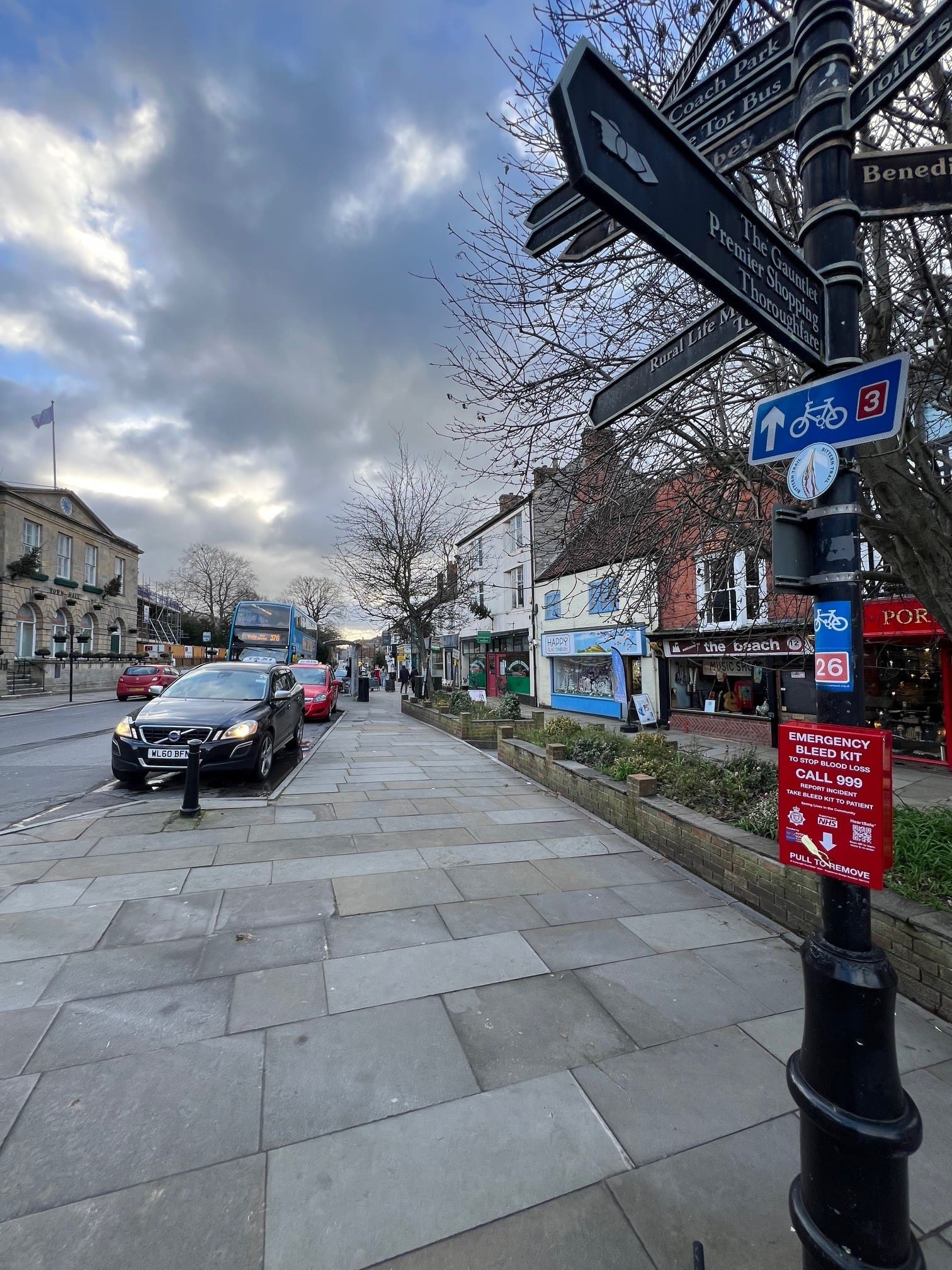 Lamppost on junction of Market Place with Benedict Street (o/s number 16)