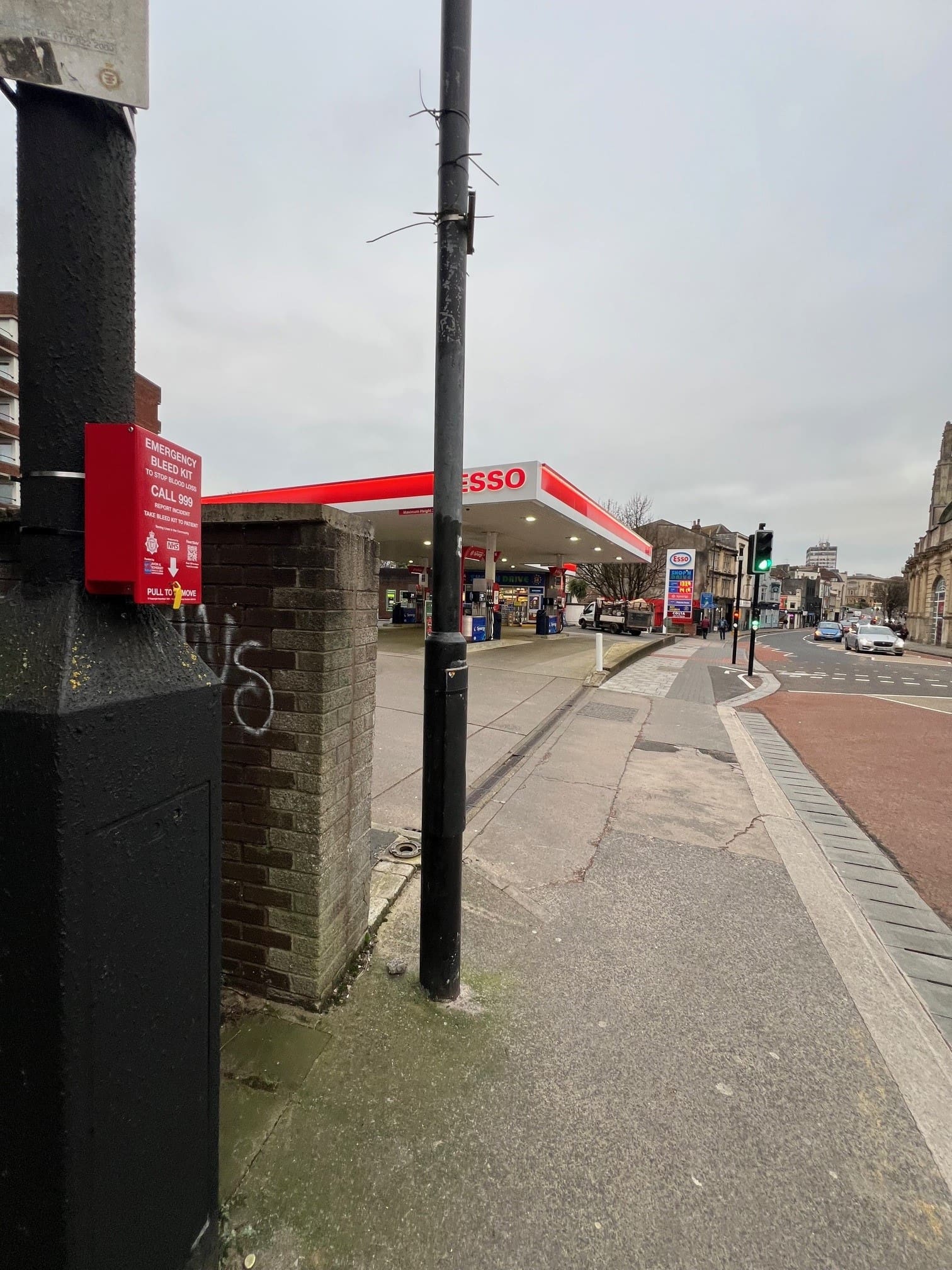 Entrance to Esso petrol station