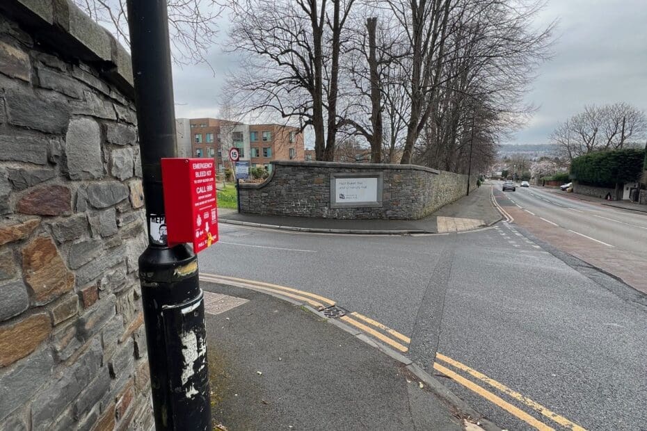 Lamppost on junction of Parry's Lane and the entrance to University