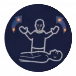 Poster of two figures administering CPR Poster of two figures administering CPR